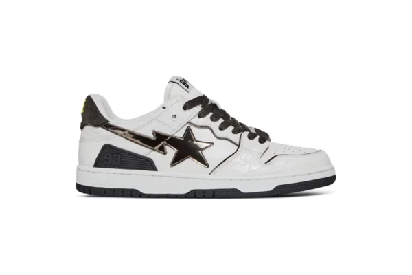 Bape Replica Shoes Sk8 Sta 'White Metallic Silver' 1H80191020 WHT