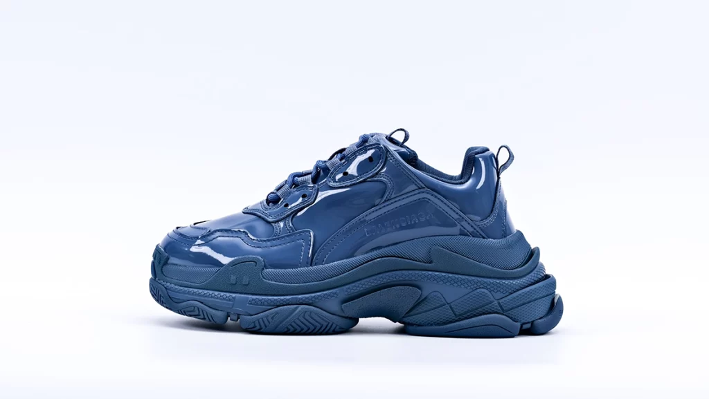 Replica Balenciaga Triple S Blue Patent Reps Shoes