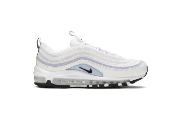 The Air Max 97 'Ghost' replica shoes classic silhouette is modernized with its signature wave-pattern upper and full-length Air cushioning.