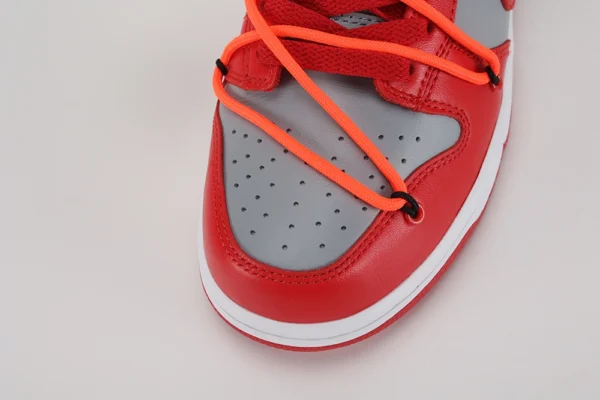 off white x dunk low university red replica 5